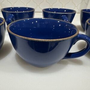 Crate & Barrel Set Of Seven (7) Crown Ceramics Oasis Ceramic Coffee/Tea Cups Mug
